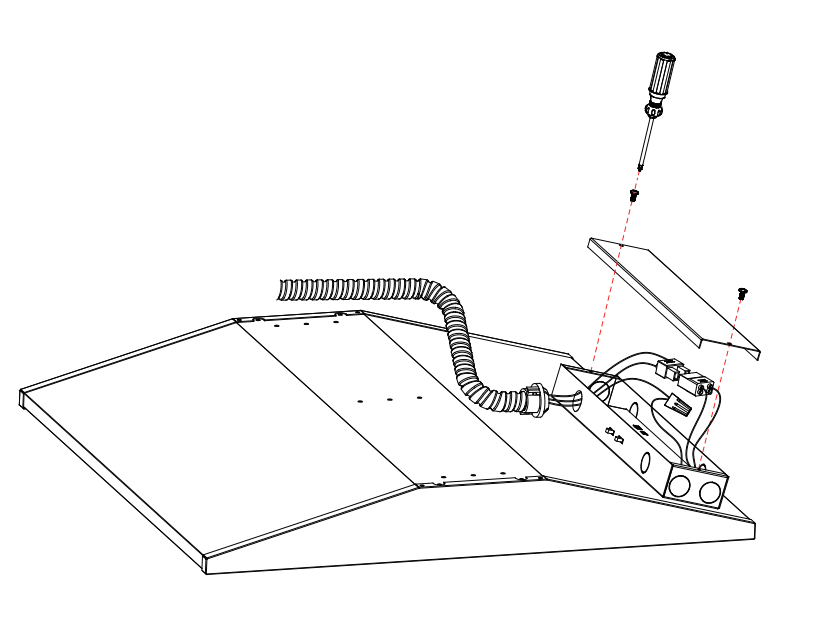 LED architectural troffer installation components with tools for setup