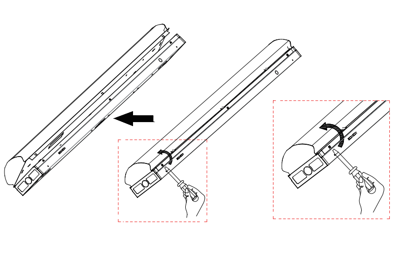 Cross-section view of LED linear light strip highlighting assembly features.