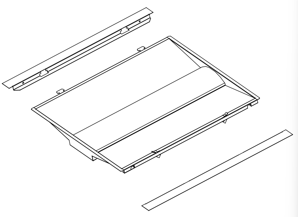 LED Troffer Retrofit Kit components diagram for easy installation