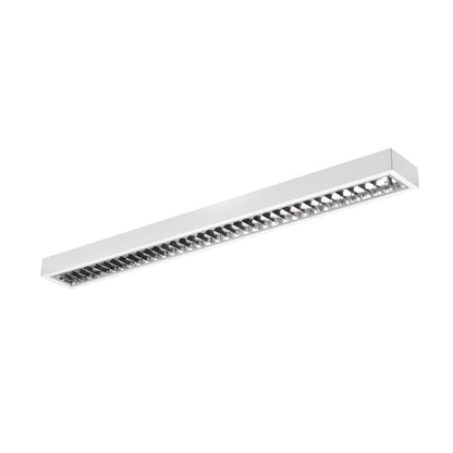 LED Linear Light model C2309 with Louvre Lens and inter-connectable lengths for continuous lighting system installation.