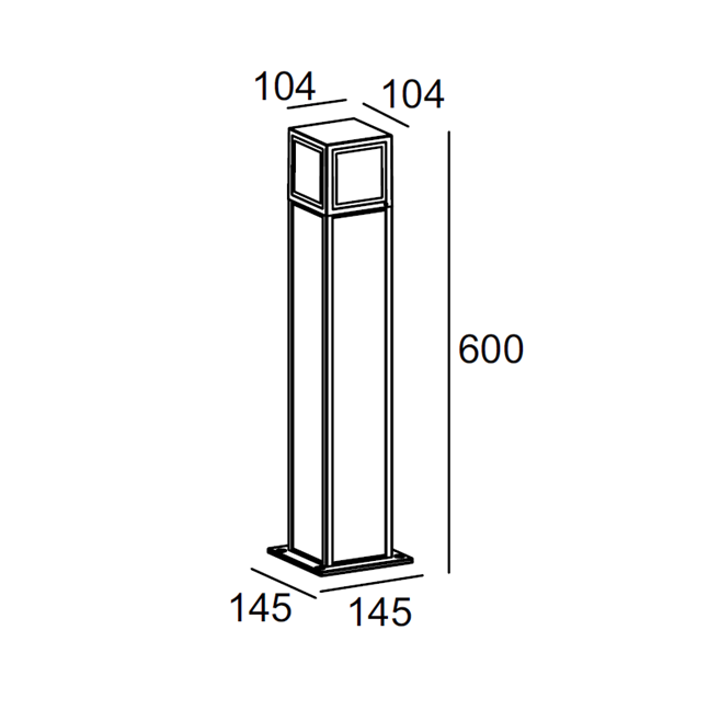 H3433WD-600 / H3431-WD Bollard Light-bollards-DWPRO