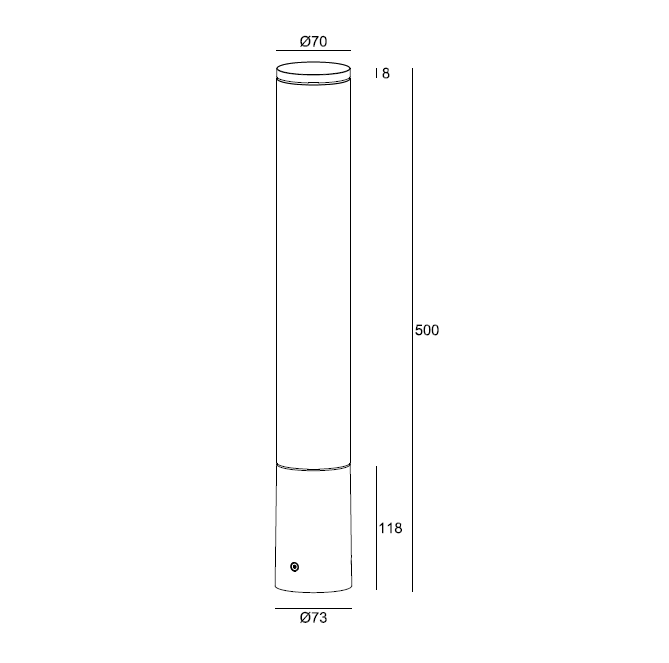 H3491-500 / 750 Bollard Light-bollards-DWPRO