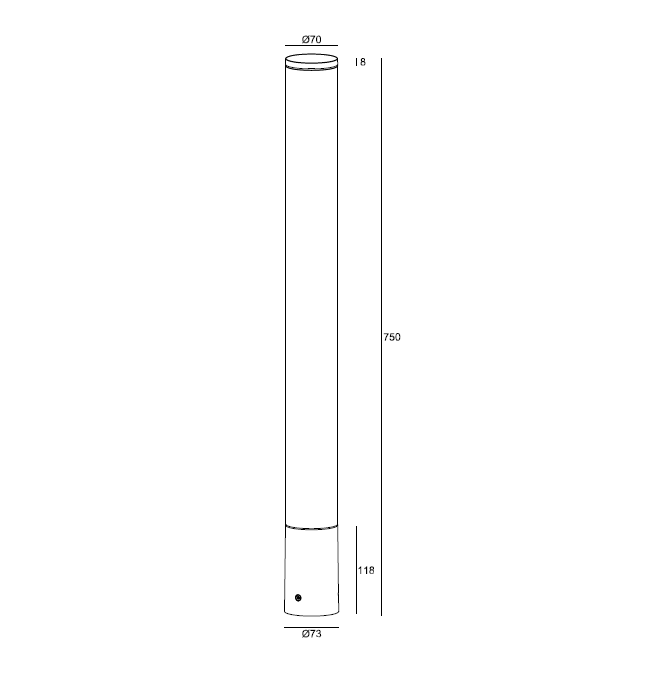 H3491-500 / 750 Bollard Light-bollards-DWPRO