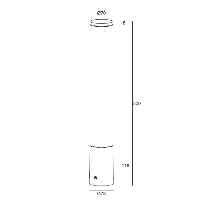 H3493-500 / 750 Bollard Light-bollards-DWPRO