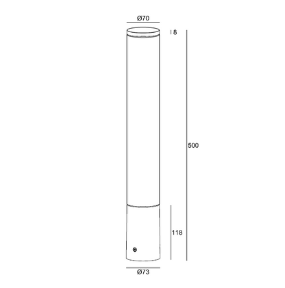 H3493-500 / 750 Bollard Light-bollards-DWPRO