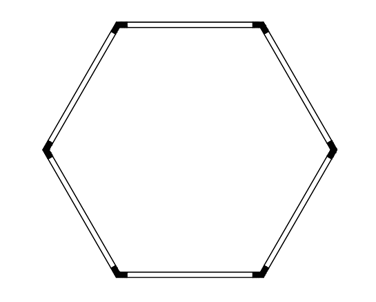 Blank hexagon outline for LED lighting design