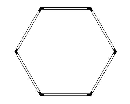 Blank hexagon outline for LED lighting design